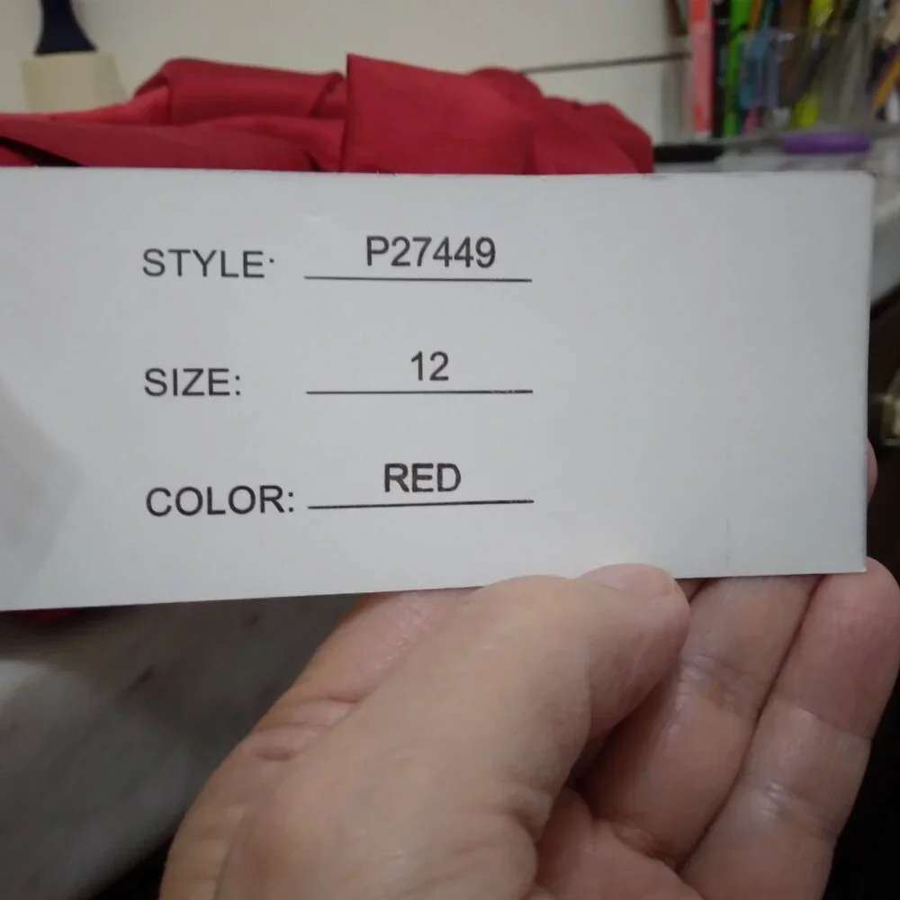Nubiano | "Church Dress" Red Wrap Dress Belted | Size 12 - Picture 12 of 14